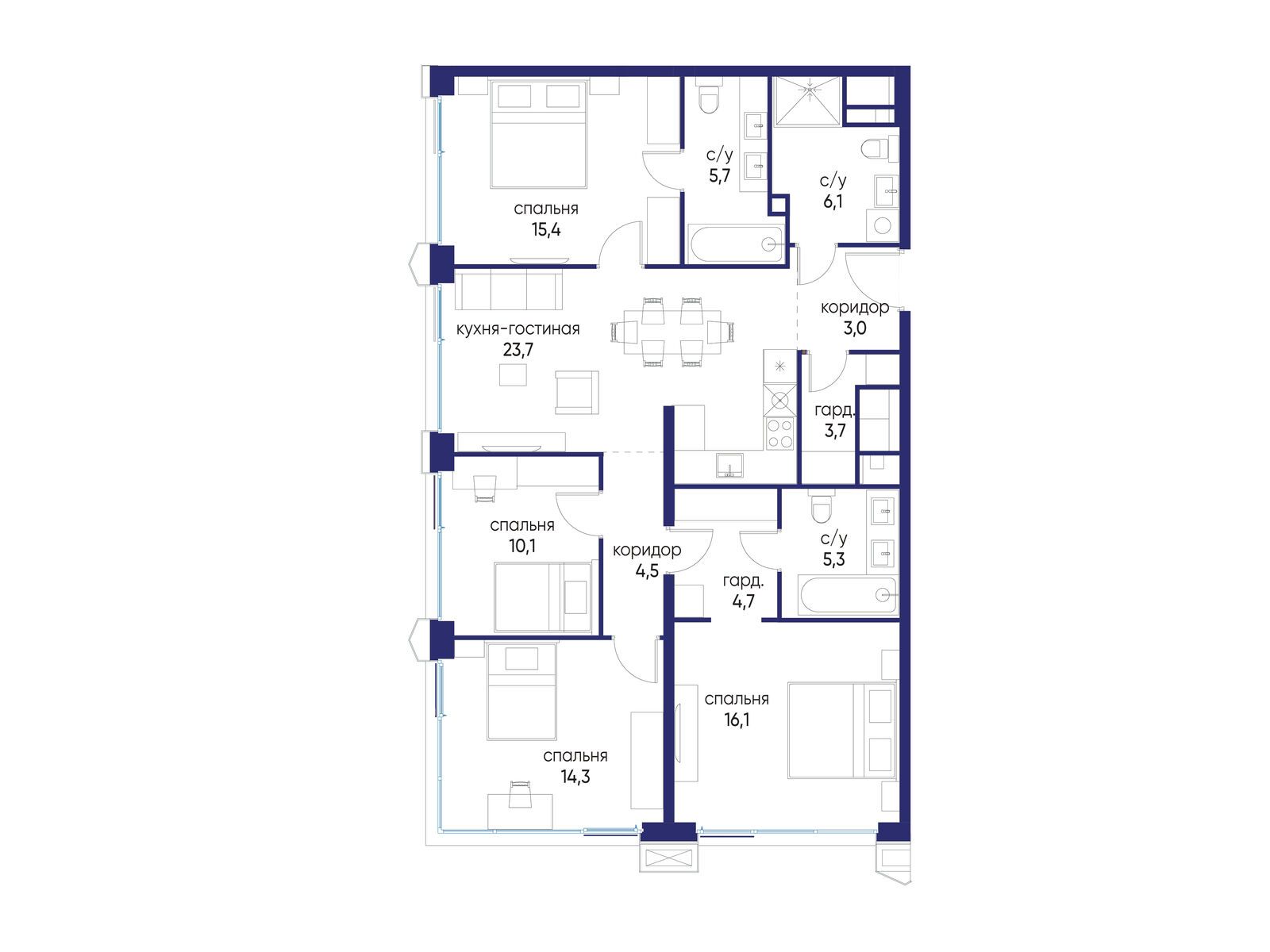 Фото квартиры по адресу Москва, ул. Нижние Мнёвники, земельный участок 62В, корпус 6 