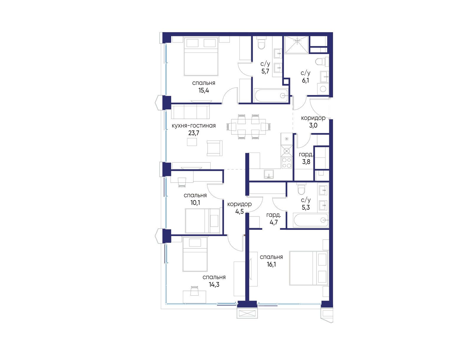 Фото квартиры по адресу Москва, ул. Нижние Мнёвники, земельный участок 62В, корпус 6 