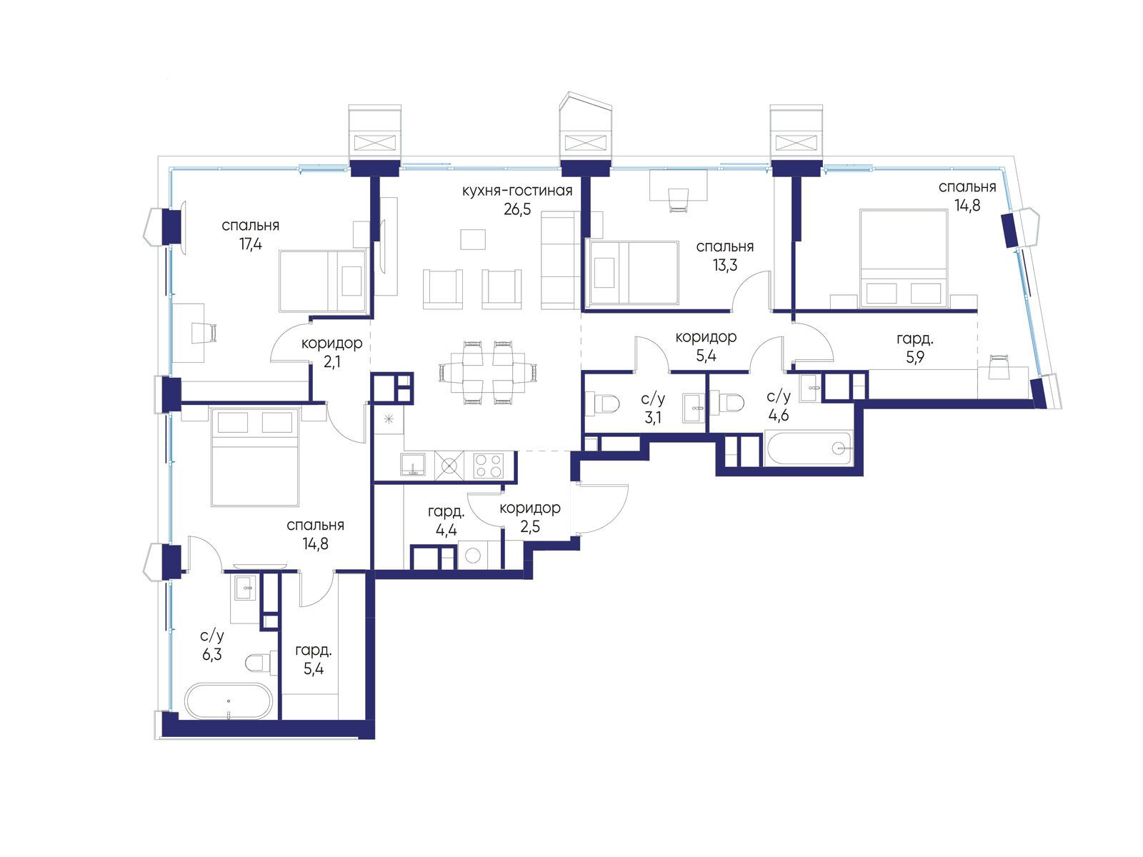 Фото квартиры по адресу Москва, ул. Нижние Мнёвники, земельный участок 62В, корпус 6 