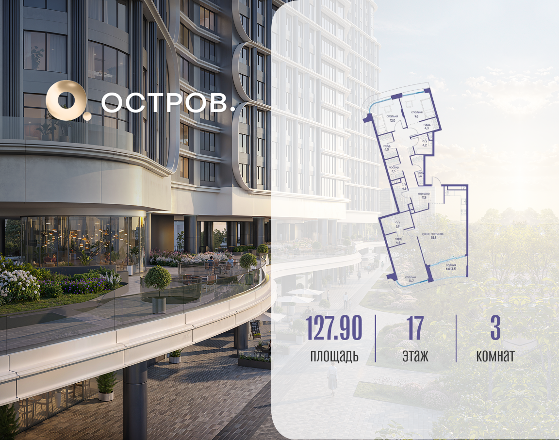 Объект по адресу Москва, улица Нижние Мнёвники, ЖК «Остров», 7-й квартал, к2 