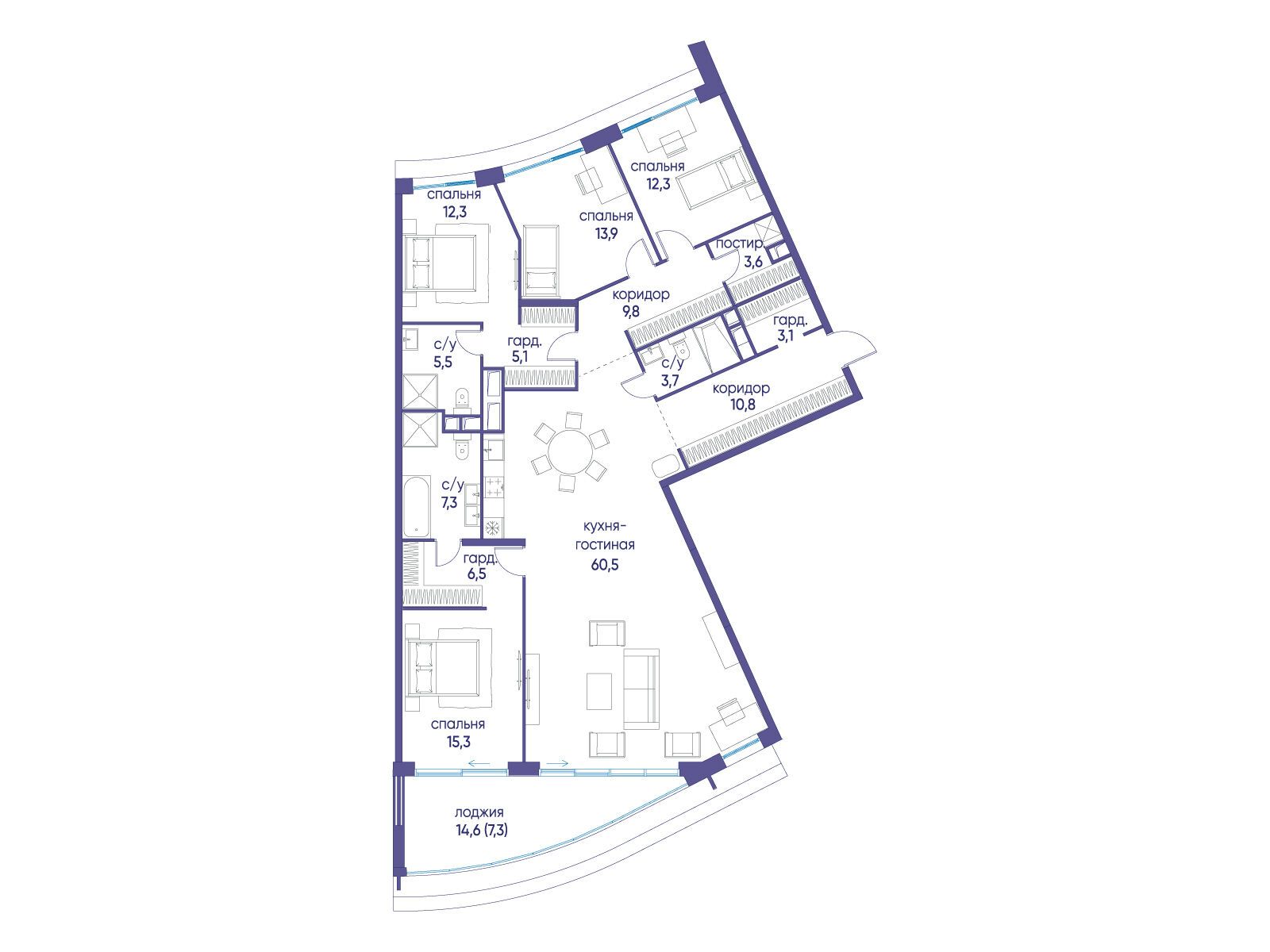 Фото квартиры по адресу Москва, улица Нижние Мнёвники, ЖК «Остров», 7-й квартал, к3 
