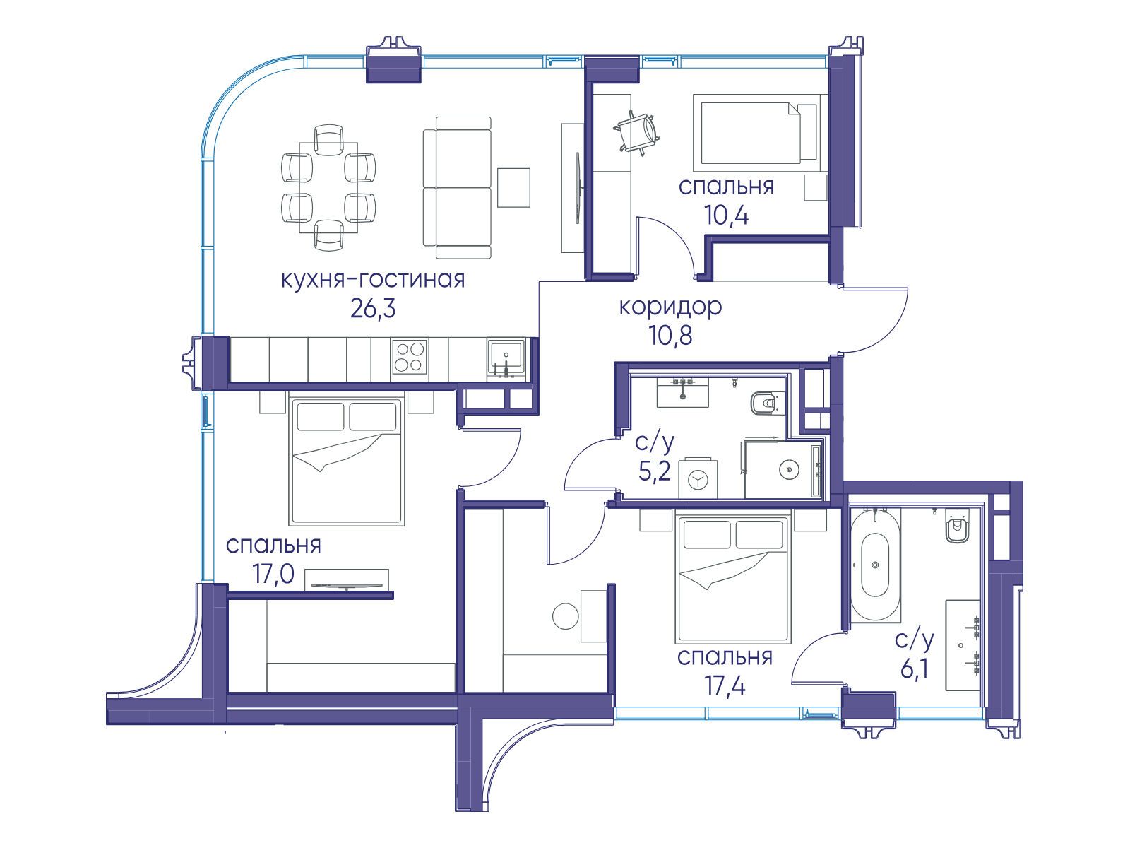 Фото квартиры по адресу Москва, улица Нижние Мнёвники 