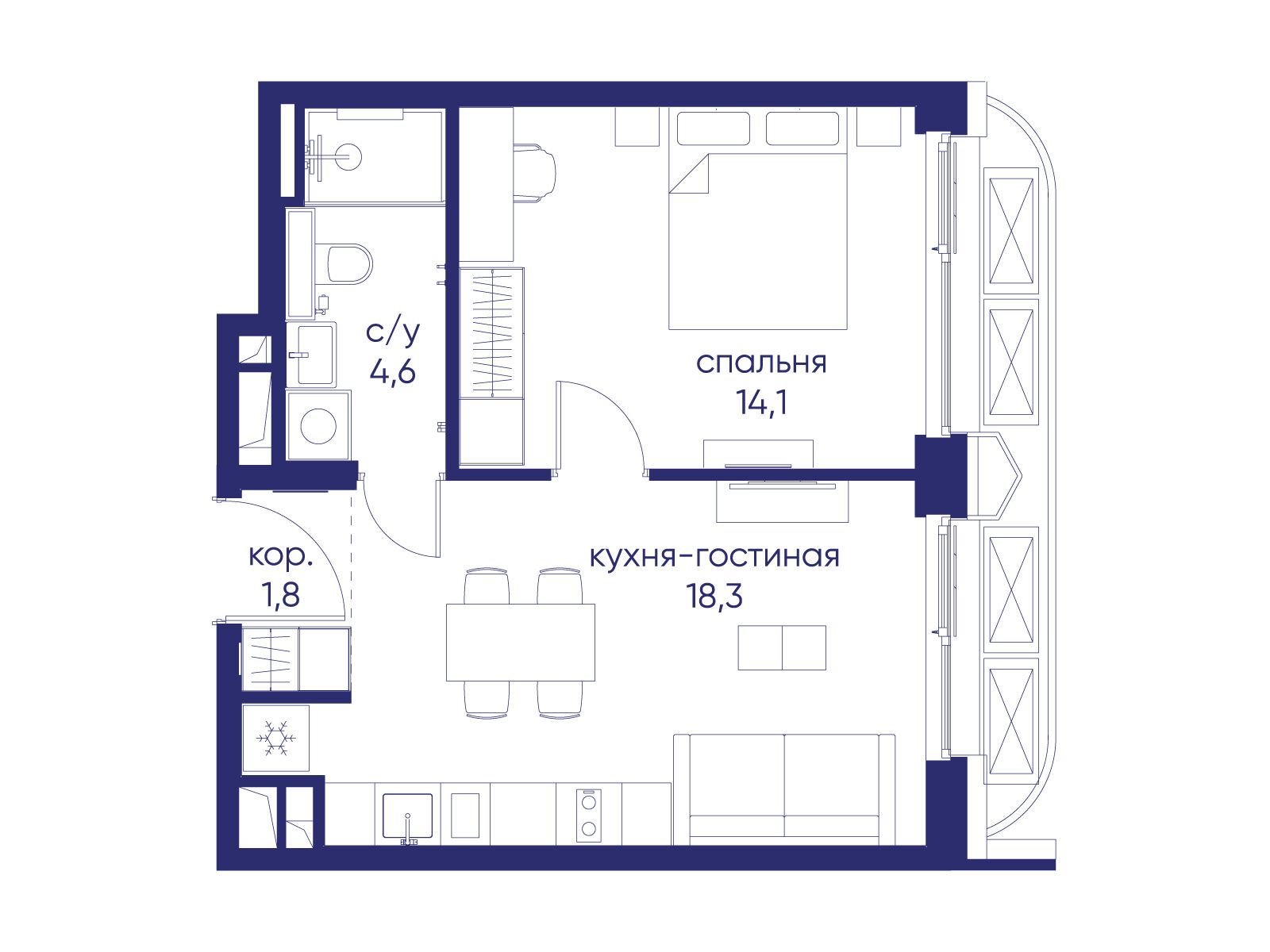 Фото квартиры по адресу Москва, ул. Нижние Мнёвники, земельный участок 62В, корпус 1 