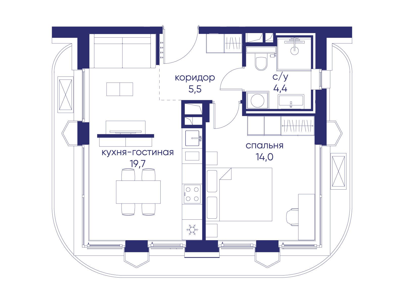 Фото квартиры по адресу Москва, ул. Нижние Мнёвники, земельный участок 62В, корпус 1 