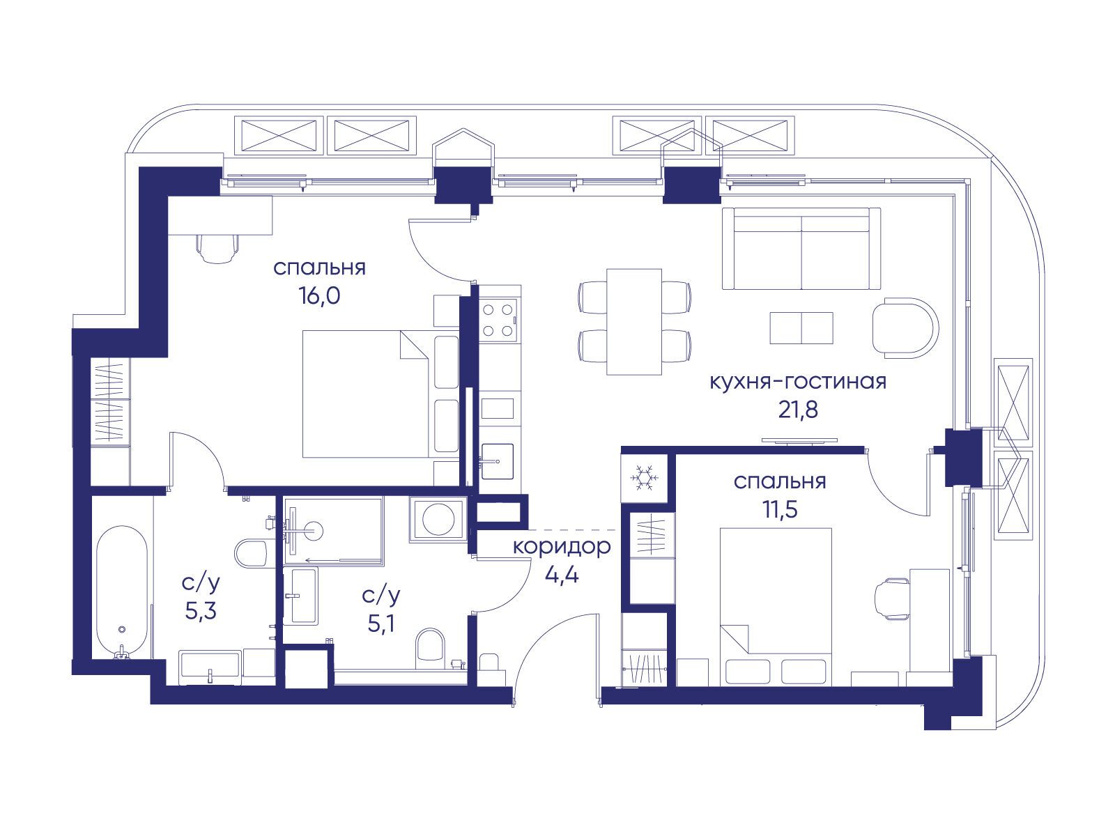 Фото квартиры по адресу Москва, ул. Нижние Мнёвники, земельный участок 62В, корпус 1 