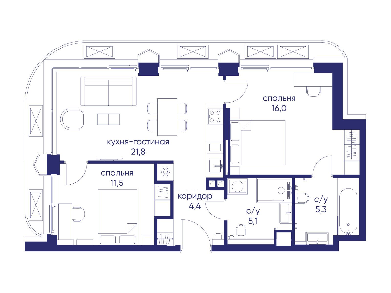 Фото квартиры по адресу Москва, ул. Нижние Мнёвники, земельный участок 62В, корпус 1 