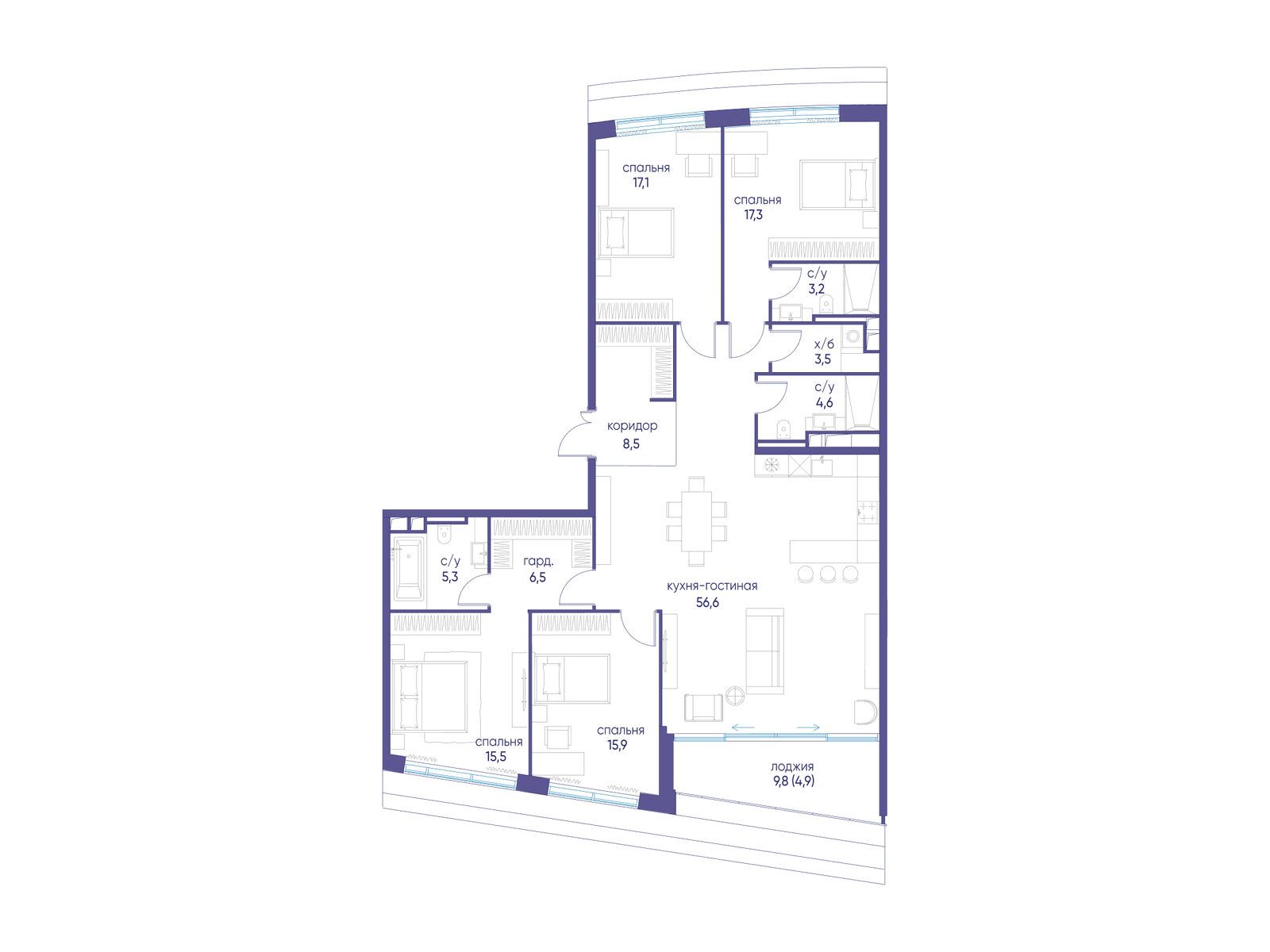 Фото квартиры по адресу Москва, улица Нижние Мнёвники, ЖК «Остров», 7-й квартал, к4 