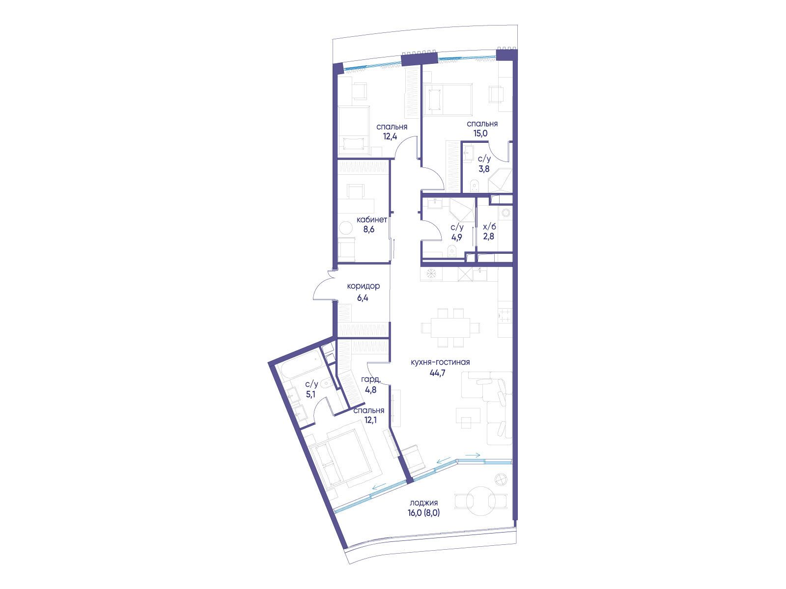 Фото квартиры по адресу Москва, улица Нижние Мнёвники, ЖК «Остров», 7-й квартал, к4 