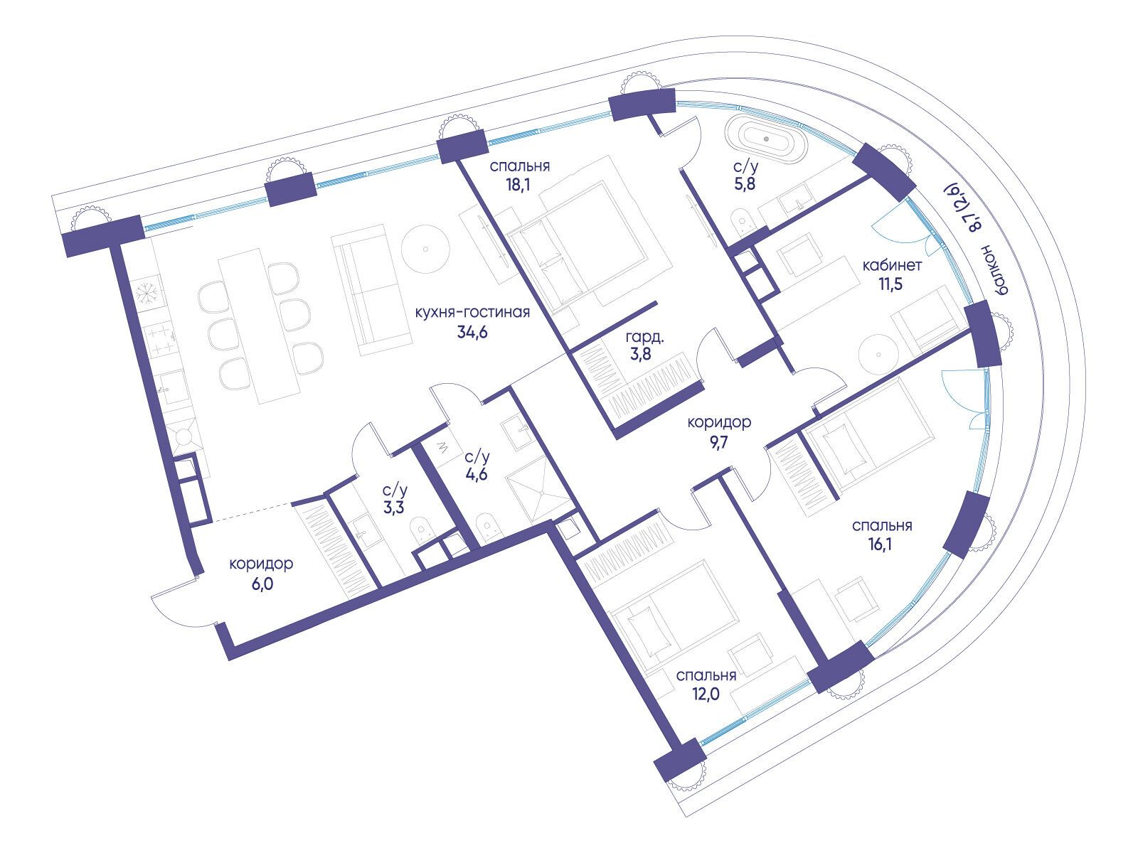 Объект по адресу Москва, улица Нижние Мнёвники, ЖК «Остров», 7-й квартал, к7 