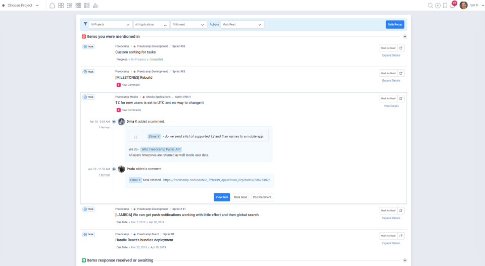 Freedcamp характеристики