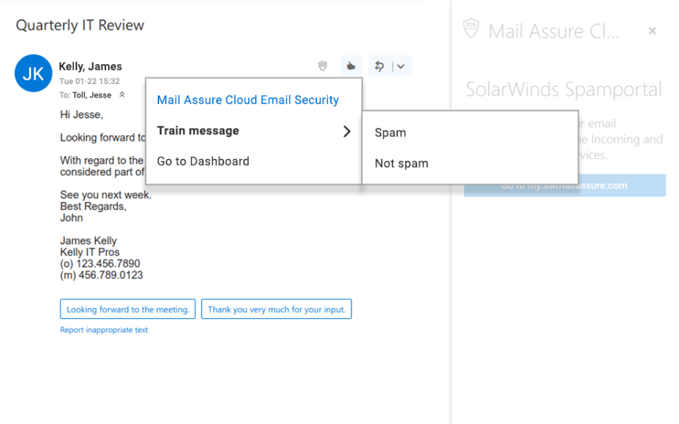 SolarWinds Mail Assure сравнение