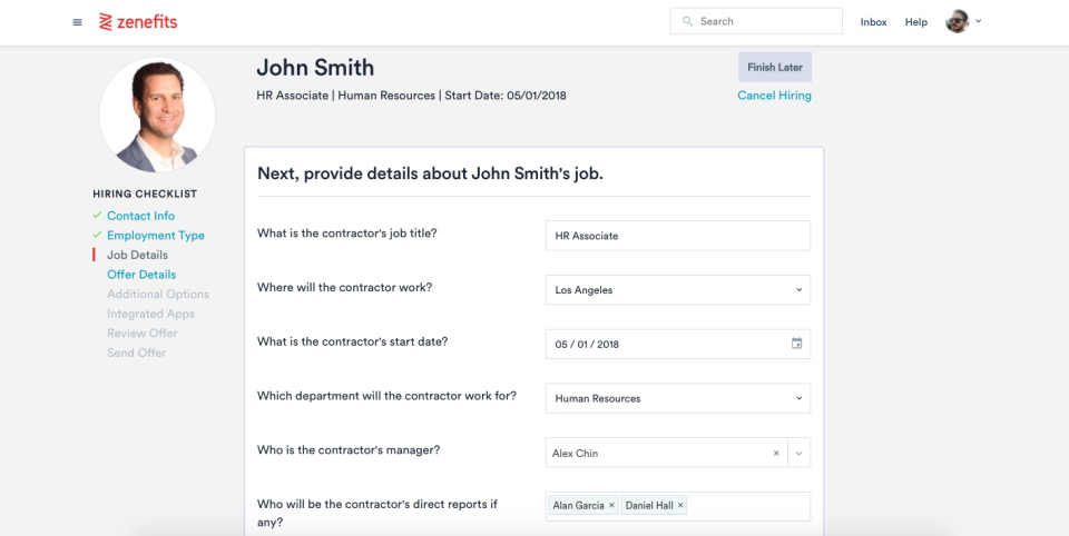 Zenefits характеристики