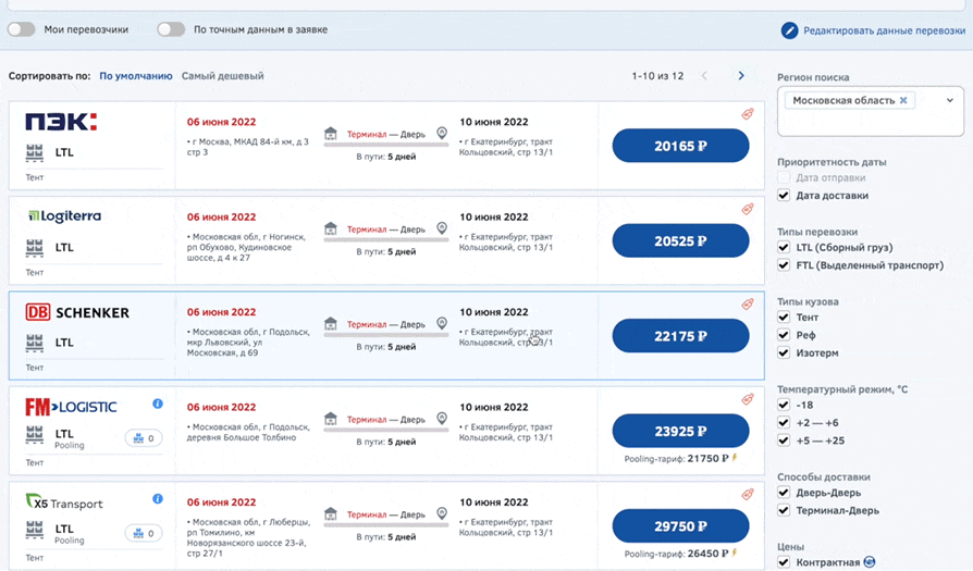 POOLING подбор