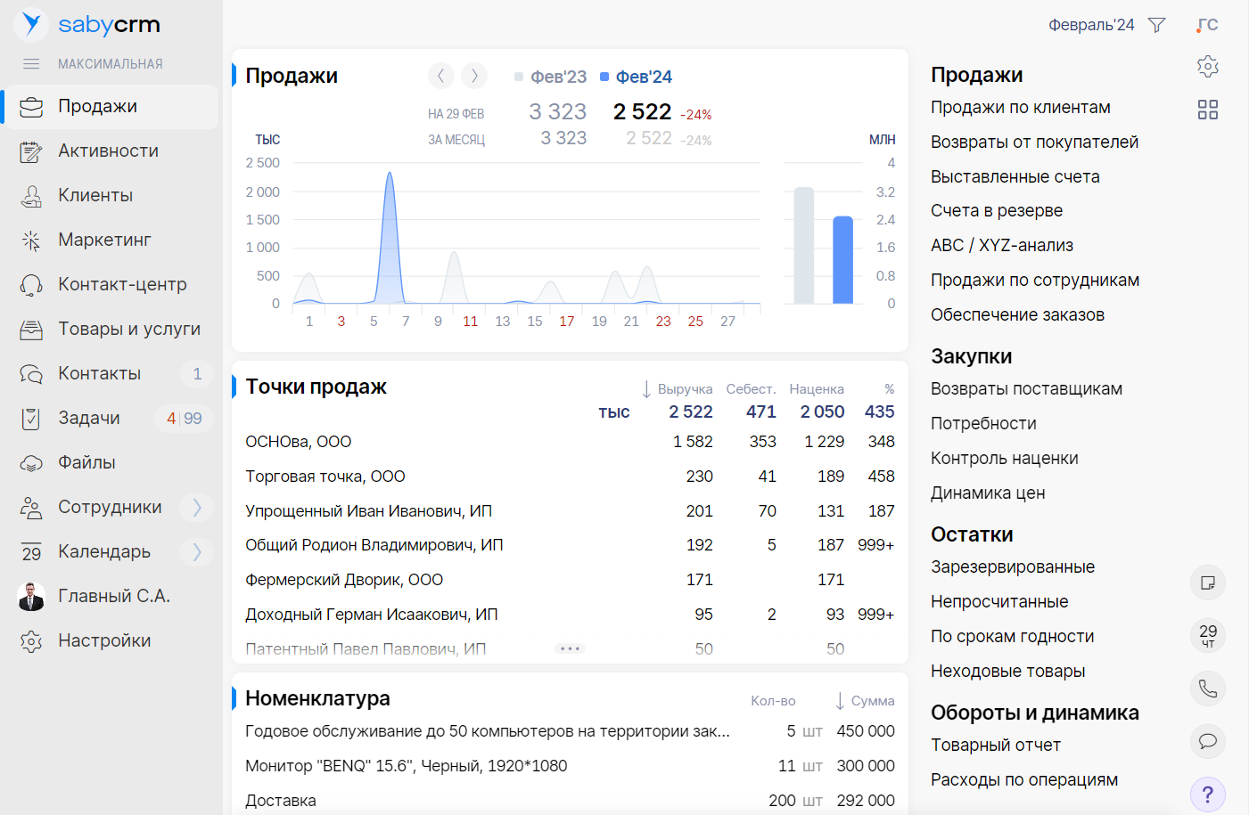 Saby CRM — Управление продажами