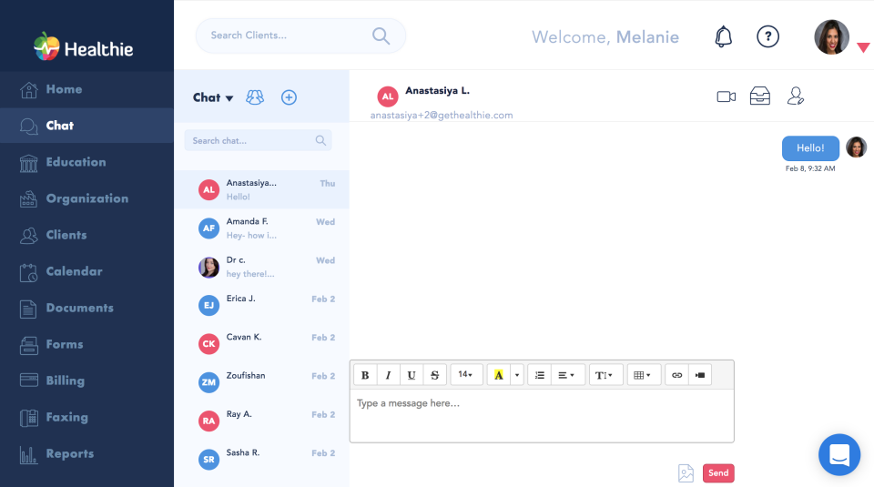 Healthie характеристики