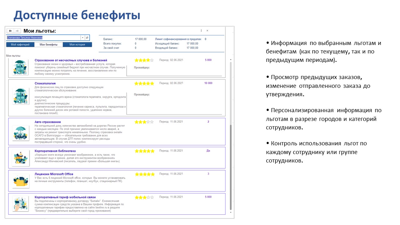 Кафетерий льгот и бенефитов подбор