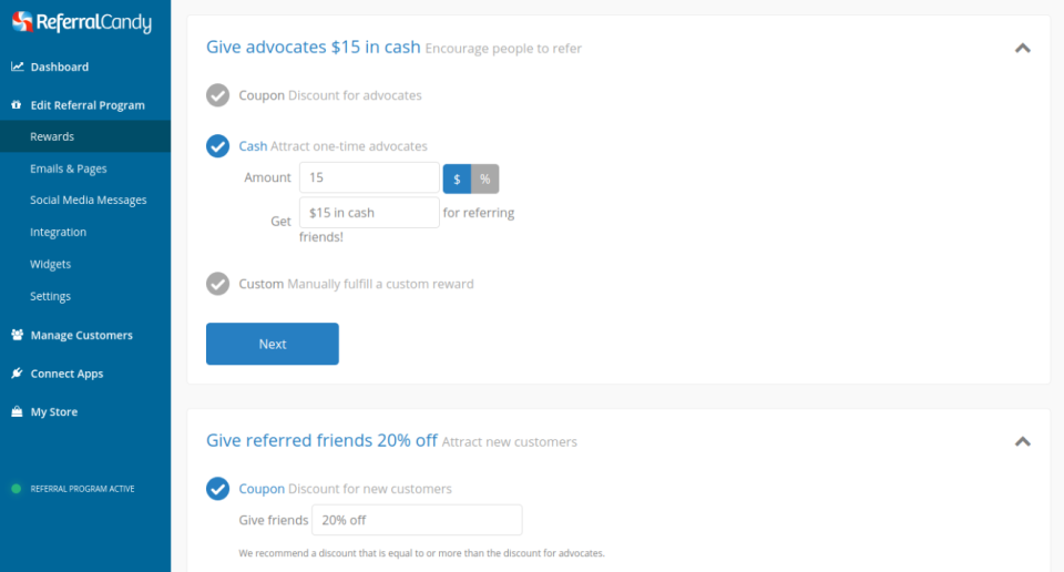 ReferralCandy характеристики