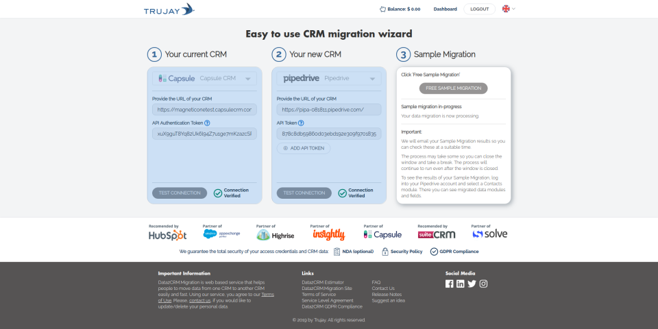 Data2CRM характеристики