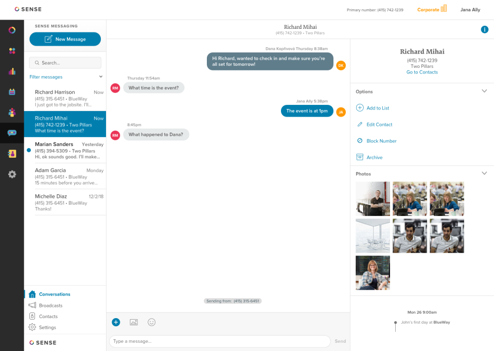 Sense характеристики