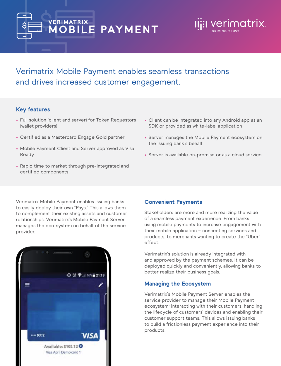 Verimatrix Mobile Payment программа