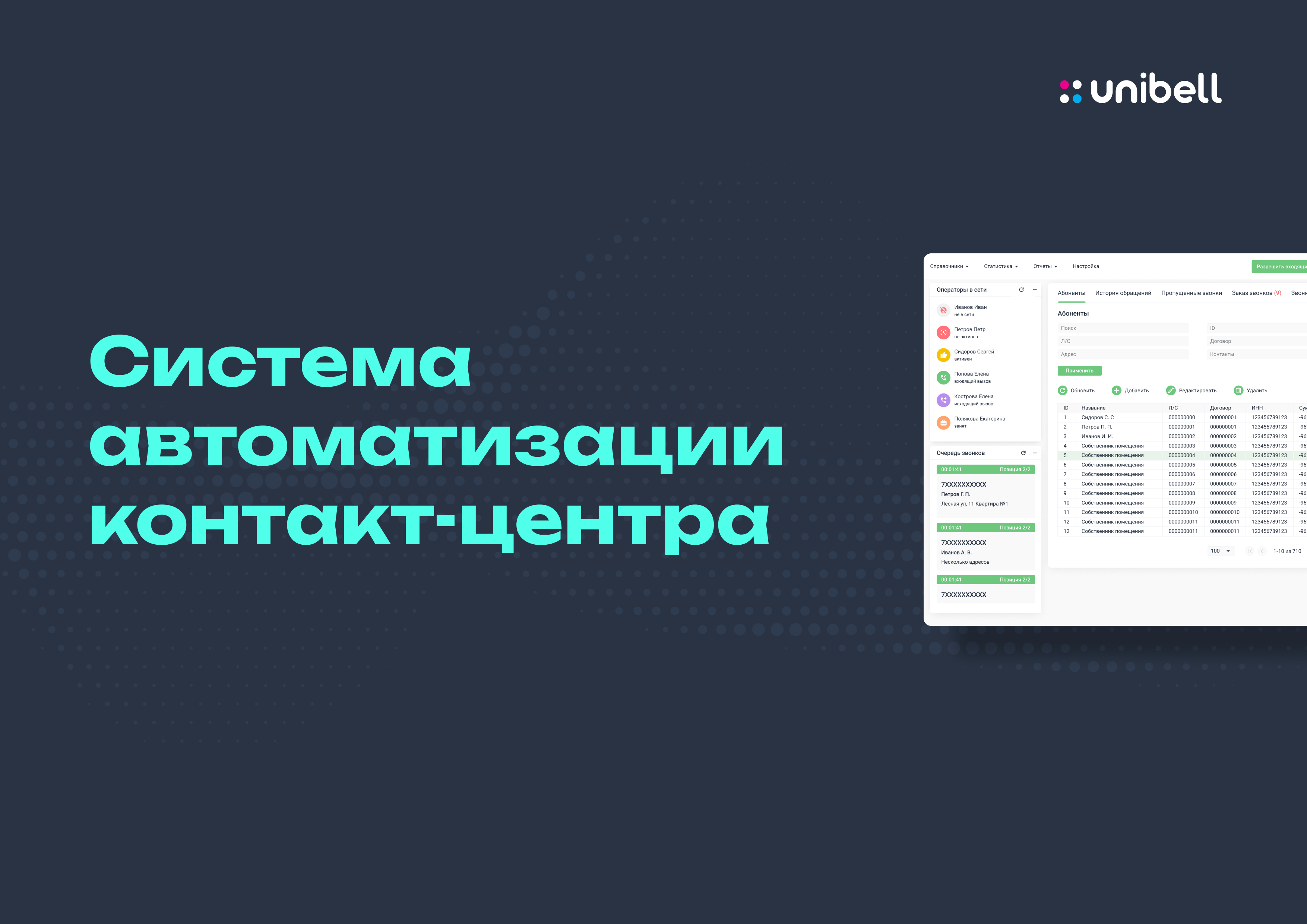 ЦОВ Unibell программа