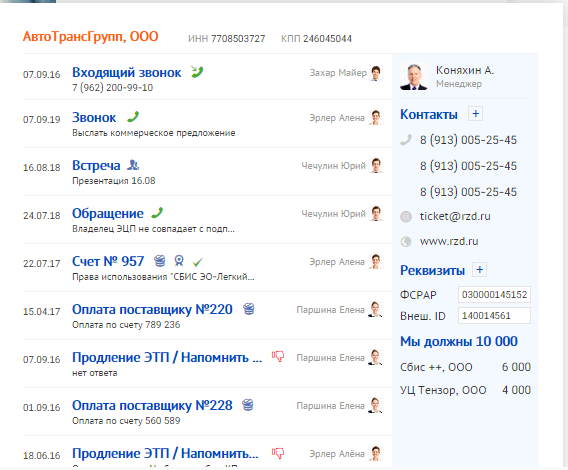 Saby CRM — Управление продажами