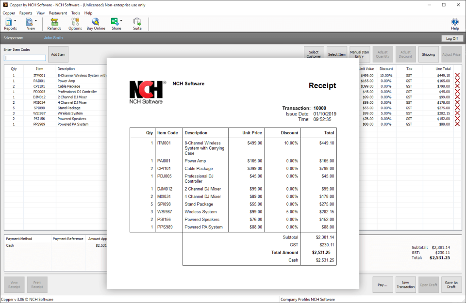 Copper POS характеристики