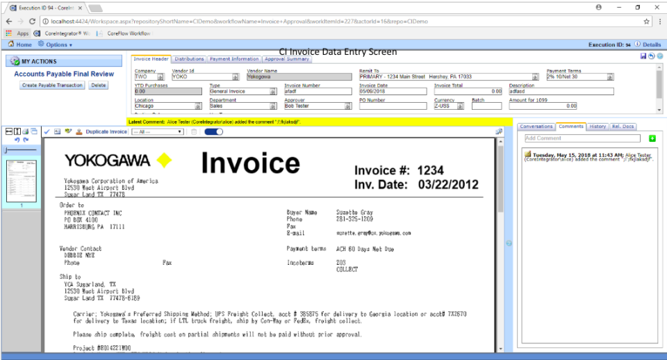 CoreIntegrator Workflow