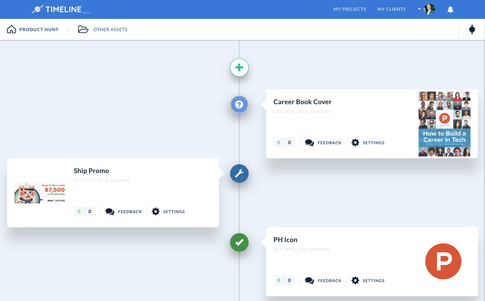 Timeline подбор