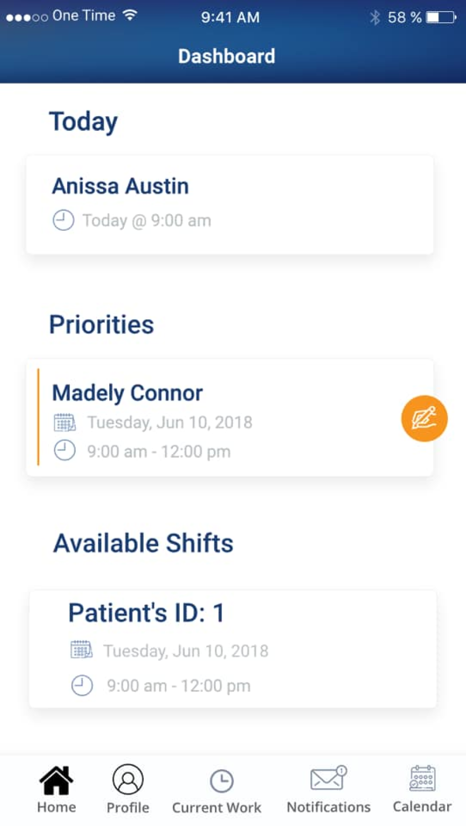 One Time Home Health Care