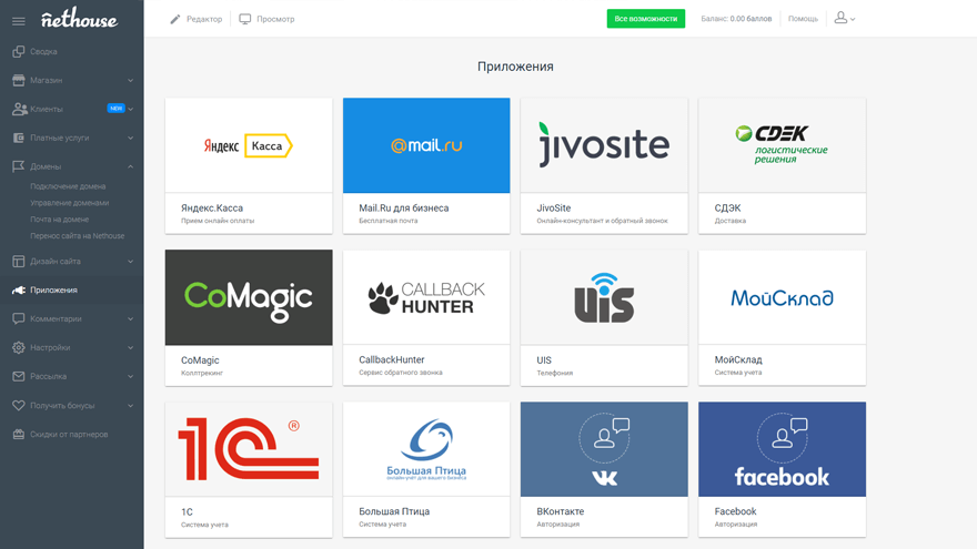 Nethouse программа