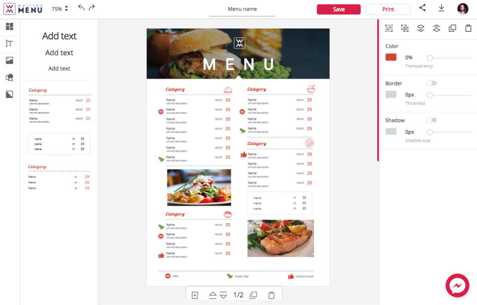 Waitron.MENU программа
