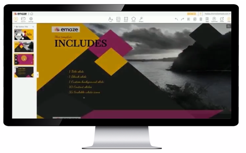 Emaze характеристики