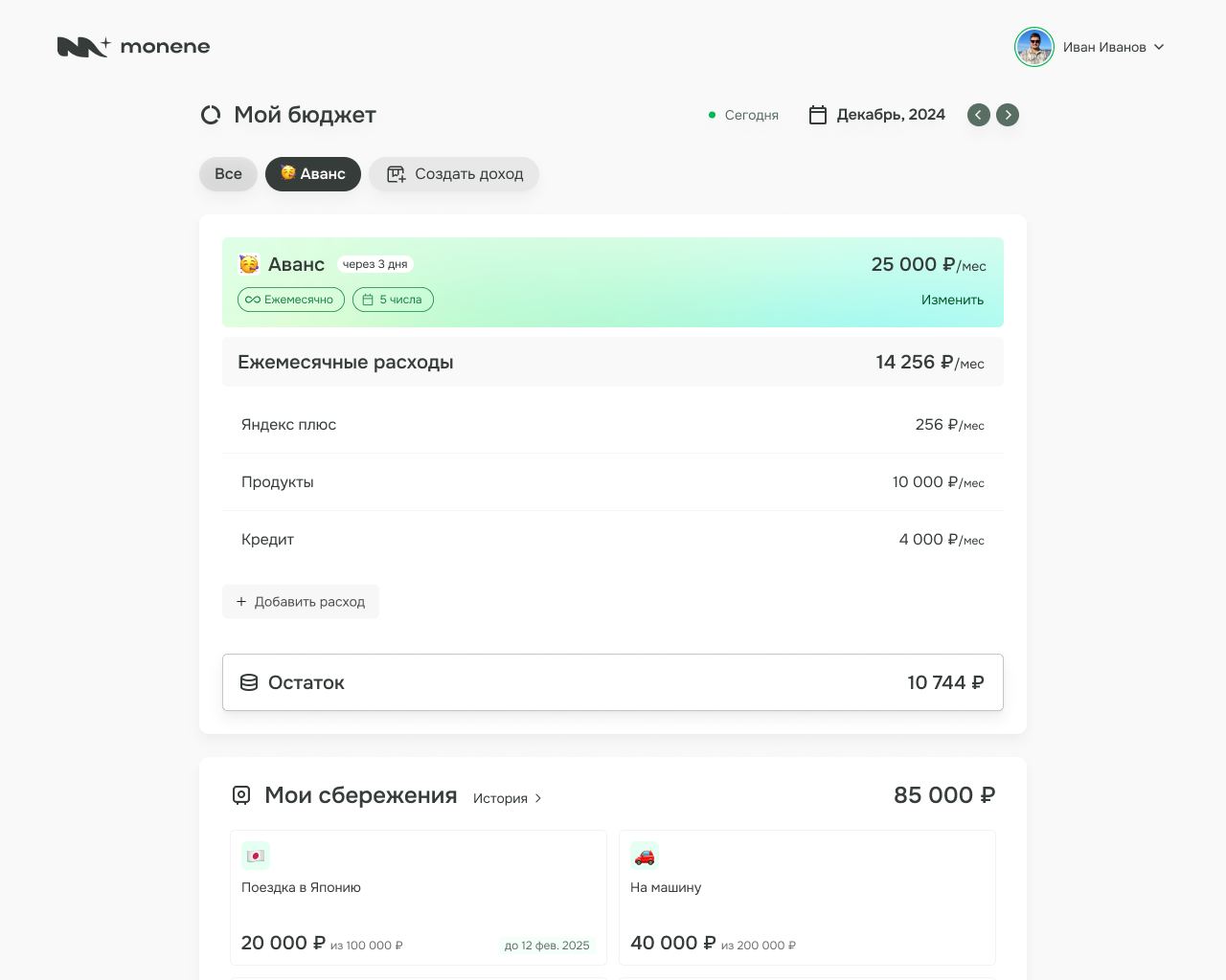 Monene программа