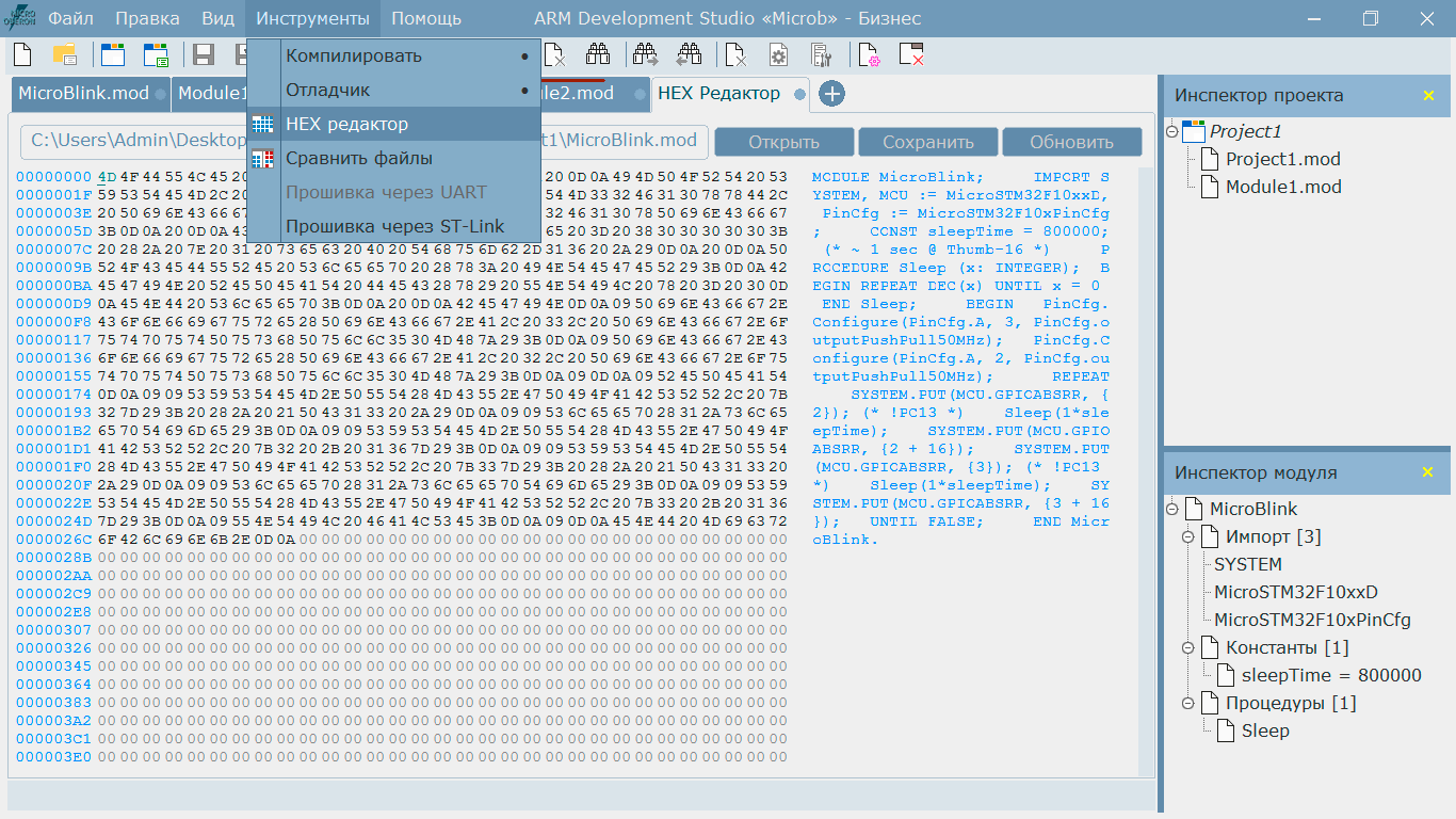 ARM Development studio «Microb»