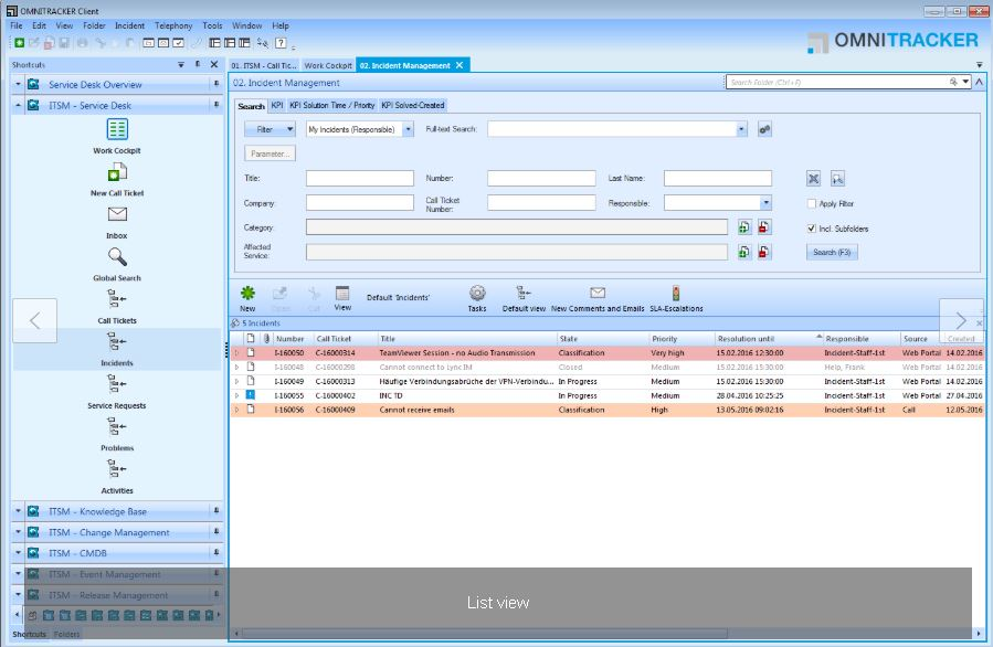 OMNITRACKER ITSM Center программа