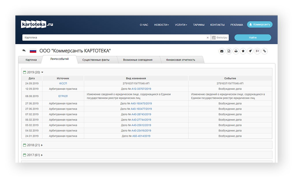 КАРТОТЕКА  характеристики
