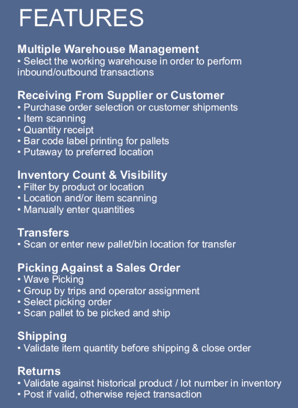 WDCS Warehouse Management System подбор