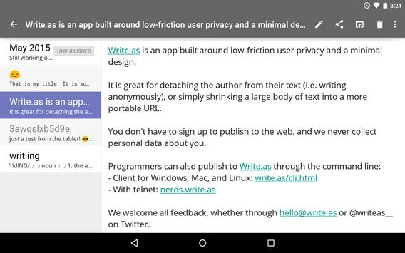 Write.as характеристики