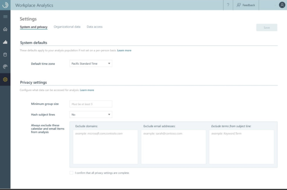 Microsoft Workplace Analytics ПО