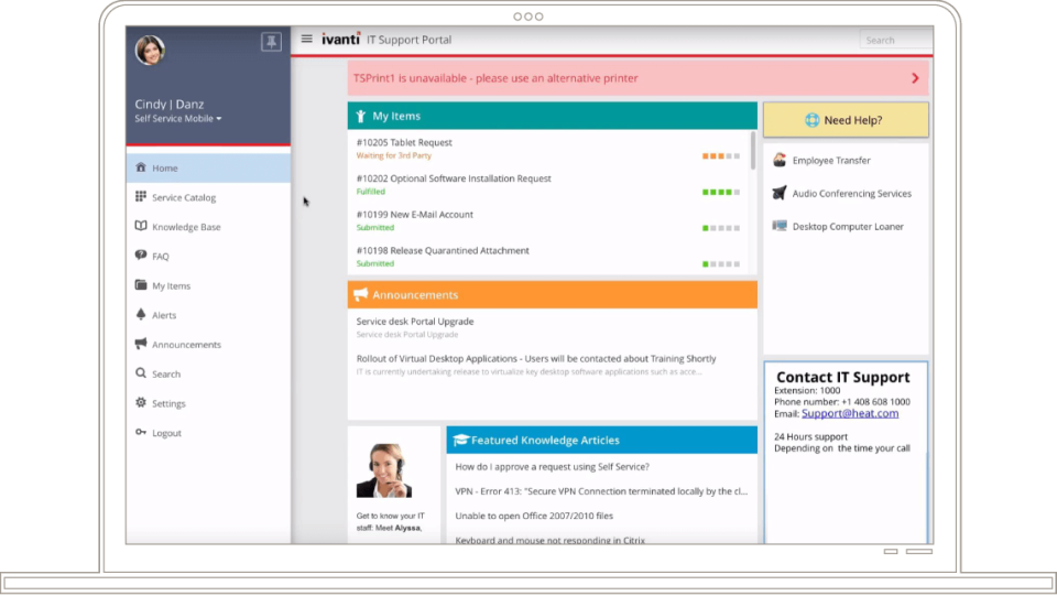 Ivanti Help Desk характеристики