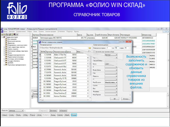 ФОЛИО WinСклад характеристики