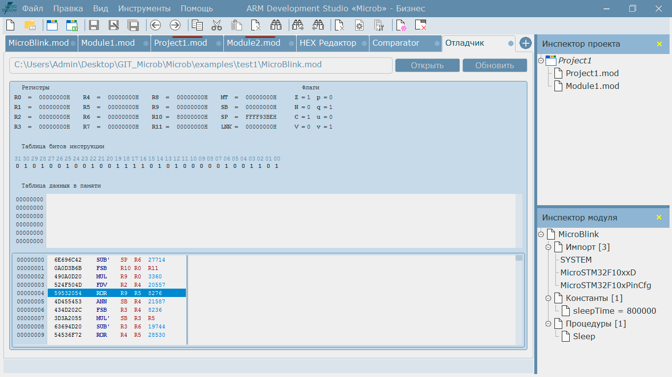 ARM Development studio «Microb»