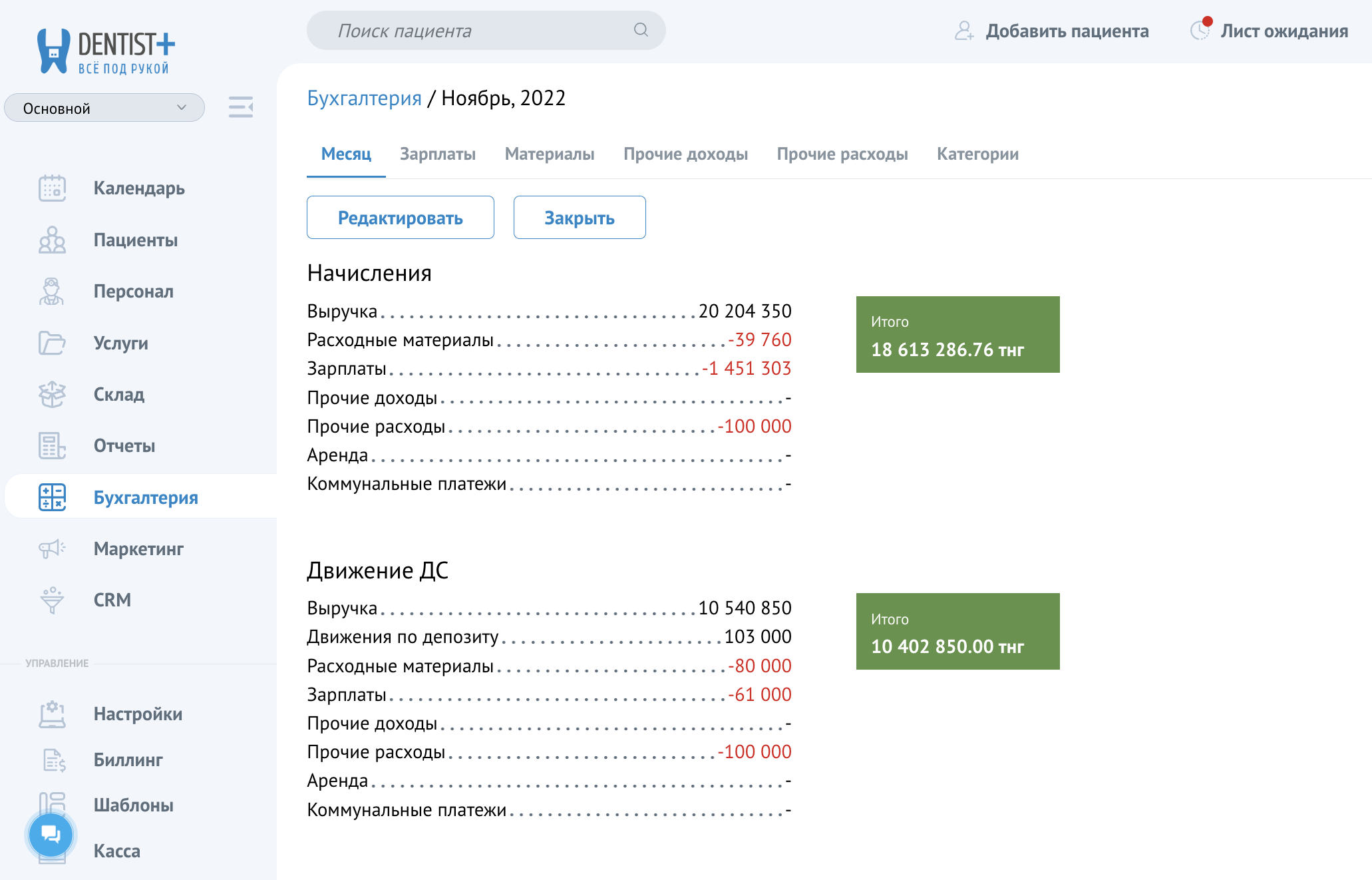 DENTIST PLUS характеристики