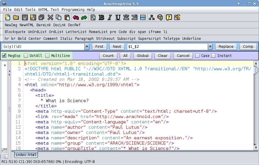 Arachnophilia программа