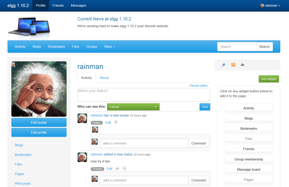 Elgg характеристики