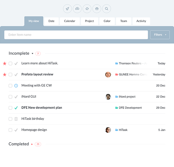 HiTask характеристики