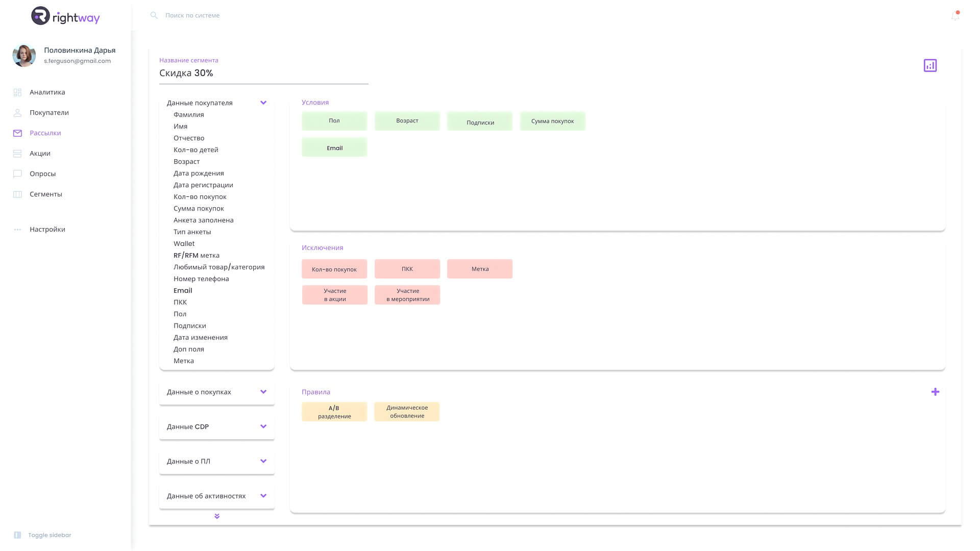 RightWay характеристики