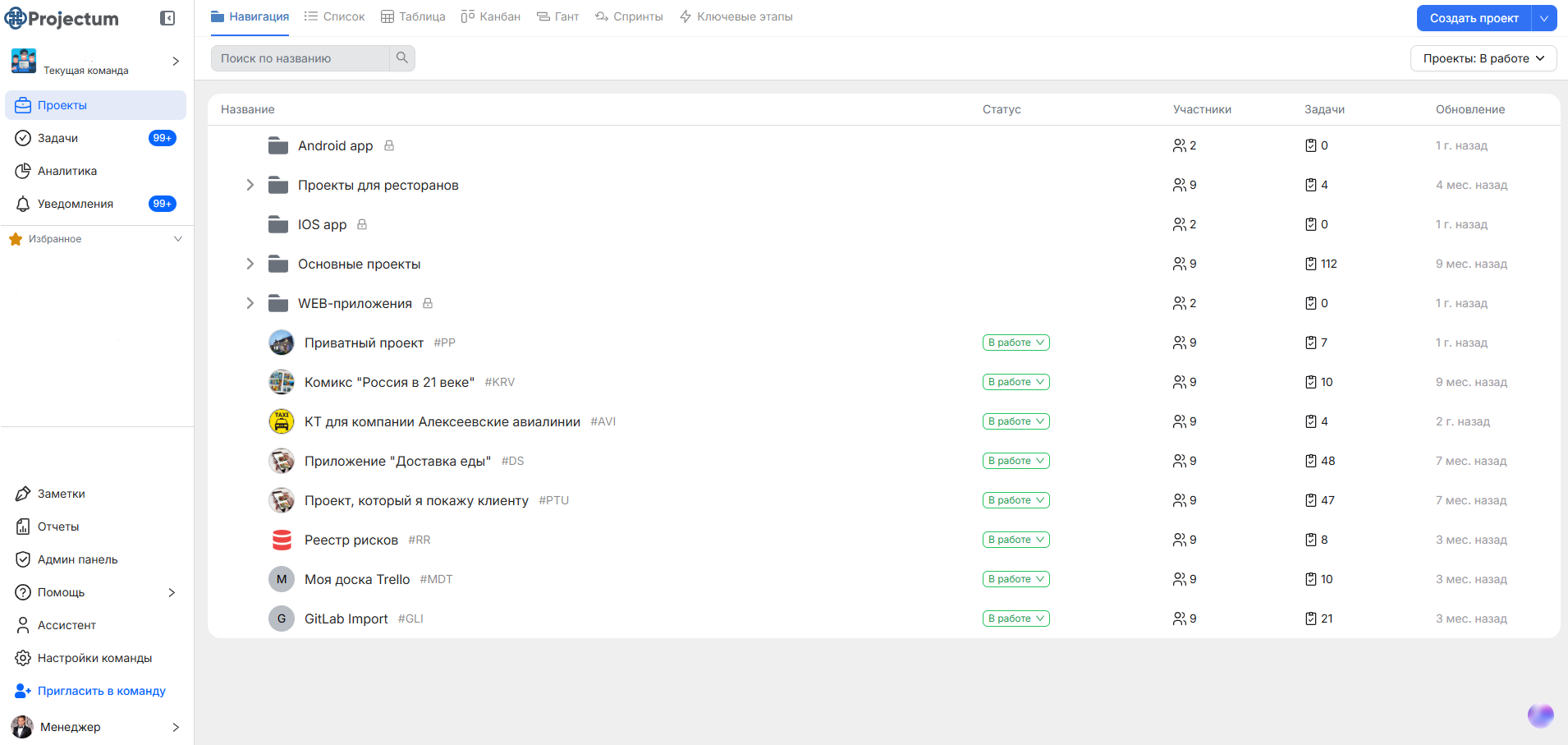 Projectum программа