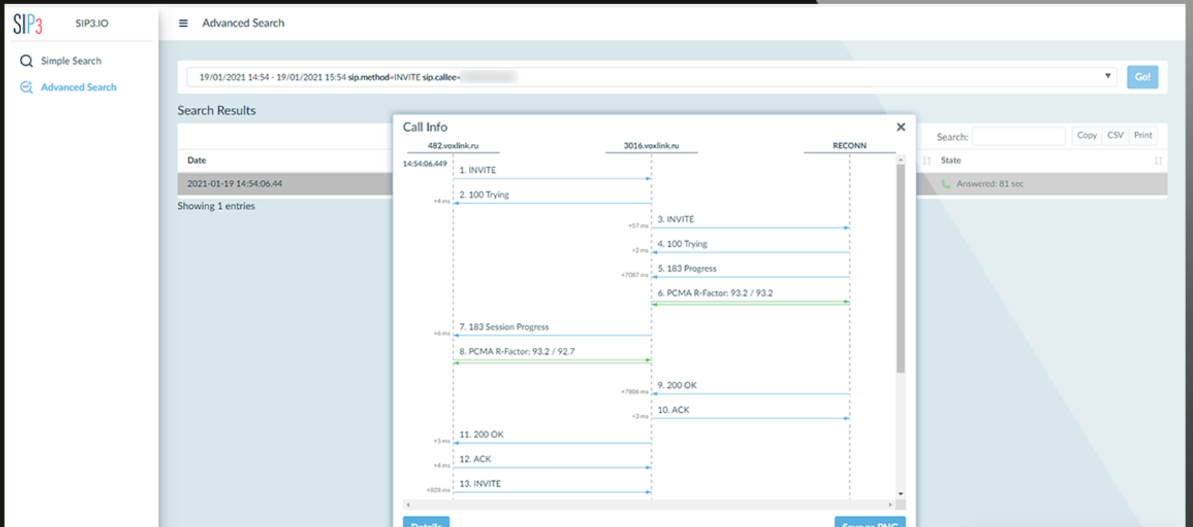SIP3 характеристики